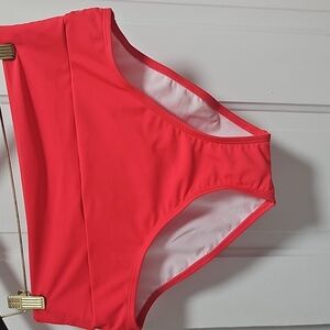 Hapari Bright Coral High-Waisted Bikini Bottom